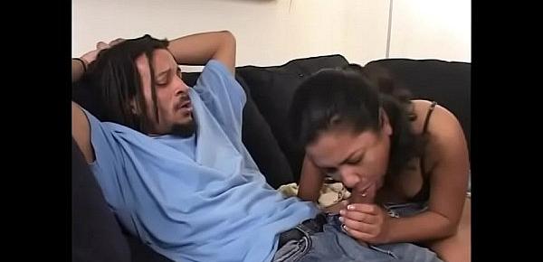  Black weed smoker gets road head from nasty babe Nalia with slant eyes